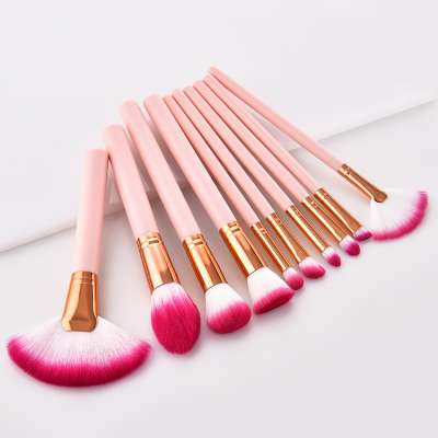 10pcs Oval Brushes Set for Beginners or Makeup Artist Makeup Brush Kit for Foundation Contour Powder Blush Concealer Eyeliner